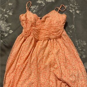 Urban Outfitters Orange Floral Romper Size Medium
